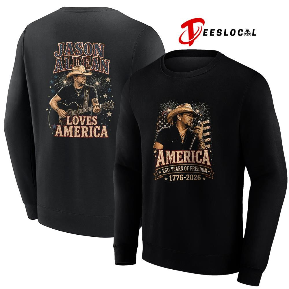 Jackson Aldean America 250 years of freedom loves America shirt