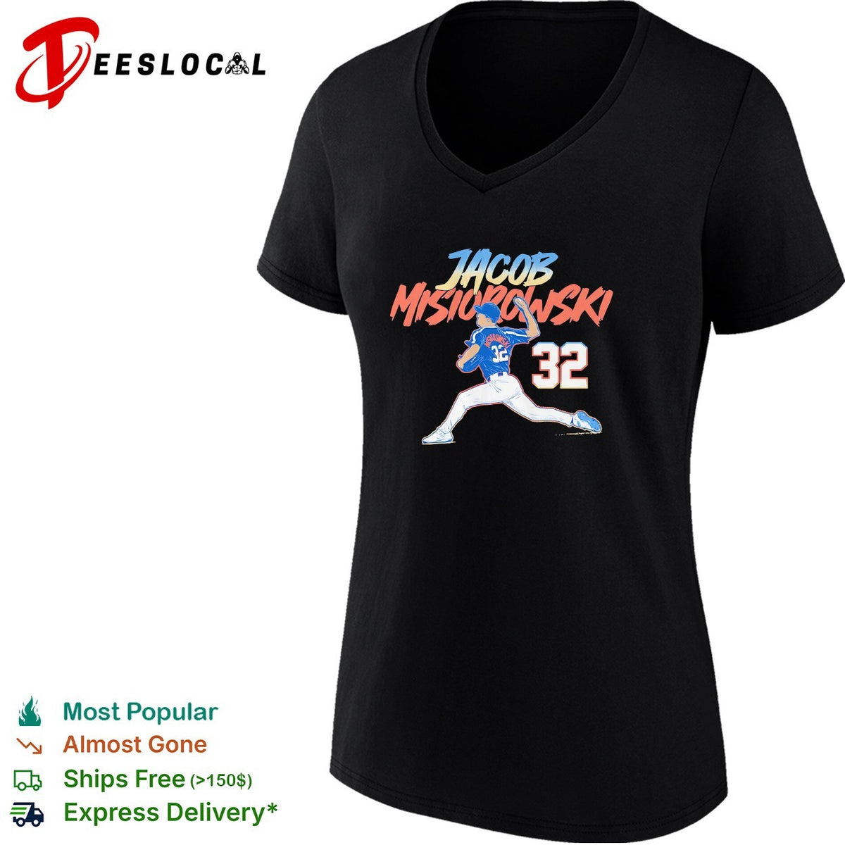 Jacob Misiorowski Milwaukee Brewers number 32 pitching pose real MLB player shirt