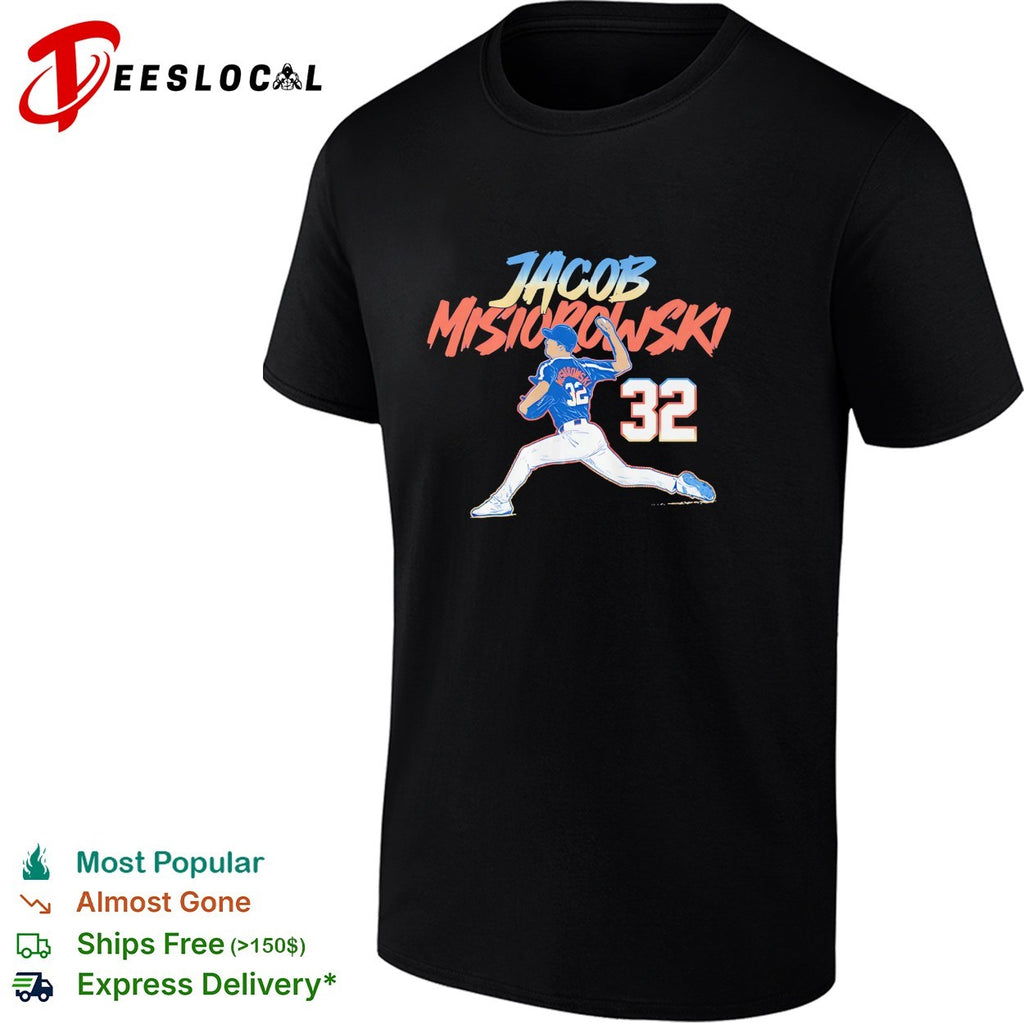 Jacob Misiorowski Milwaukee Brewers number 32 pitching pose real MLB player shirt