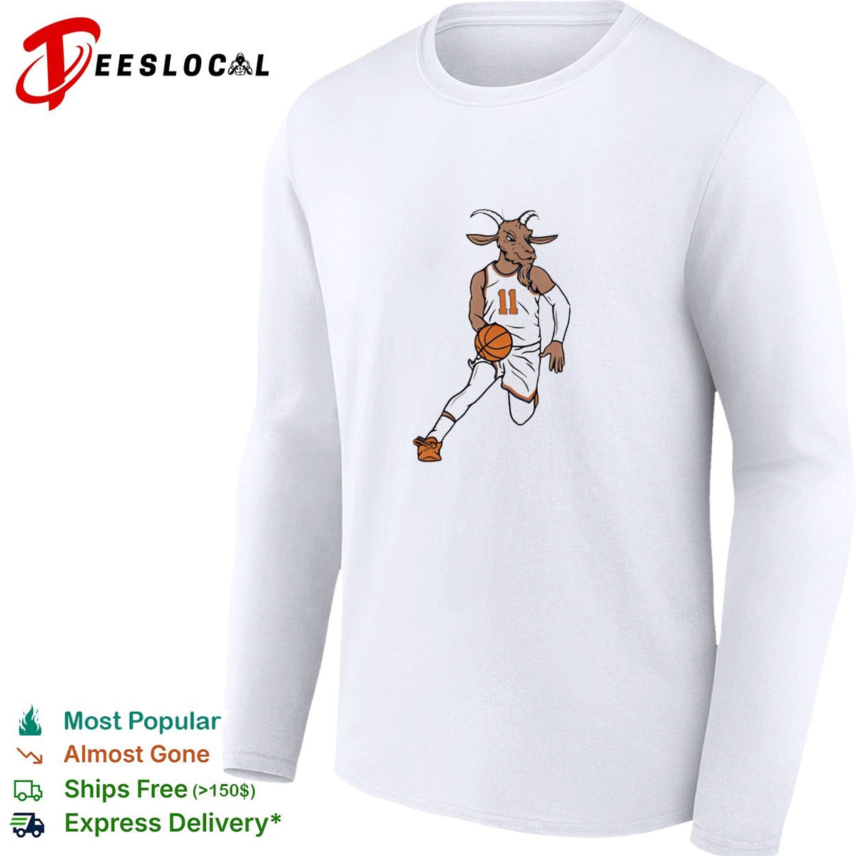 Jalen Brunson 11 GOAT head Knicks jersey dribbling basketball illustration shirt