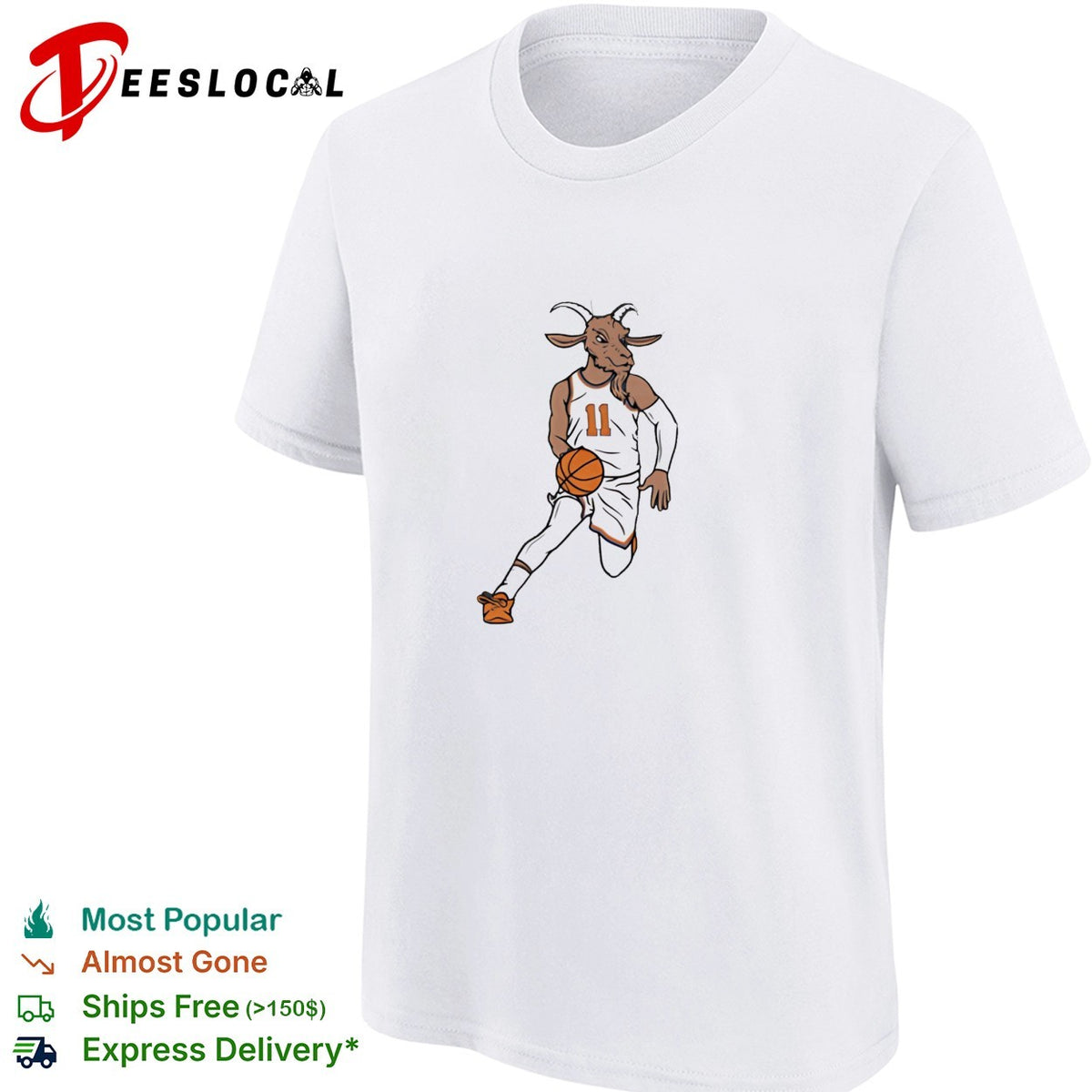 Jalen Brunson 11 GOAT head Knicks jersey dribbling basketball illustration shirt