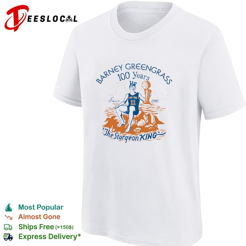 Jalen Brunson Barney The Sturgeon king crown seated rocks trophy since 1908 shirt
