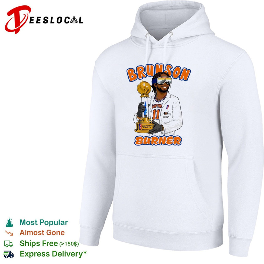 Jalen Brunson Brunson Burner NBA Finals MVP trophy cartoon caricature shirt
