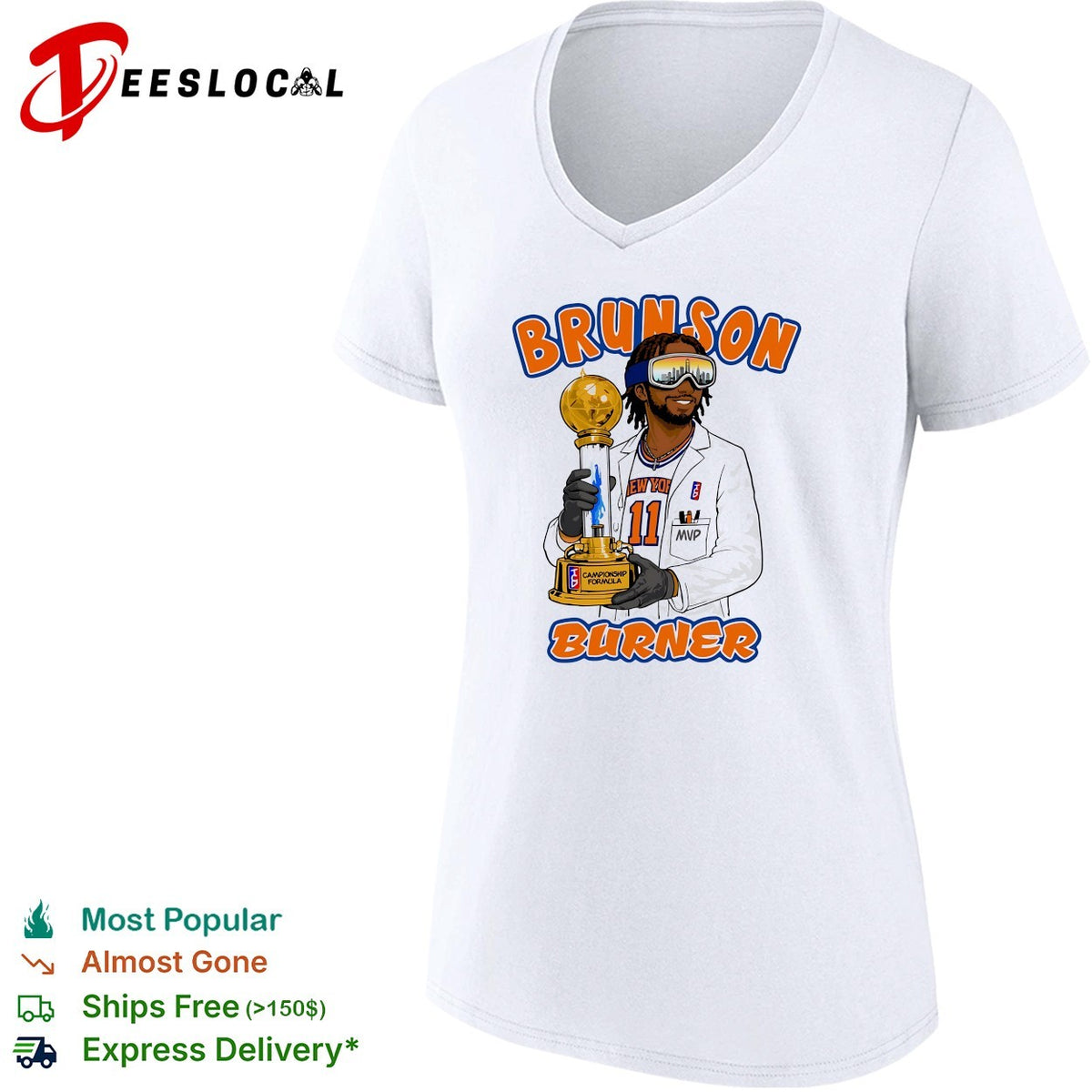 Jalen Brunson Brunson Burner NBA Finals MVP trophy cartoon caricature shirt