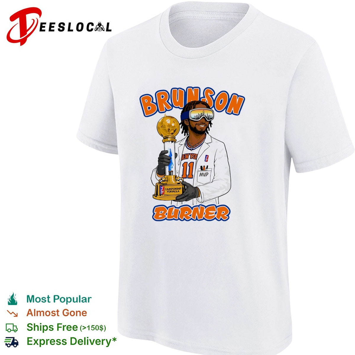 Jalen Brunson Brunson Burner NBA Finals MVP trophy cartoon caricature shirt