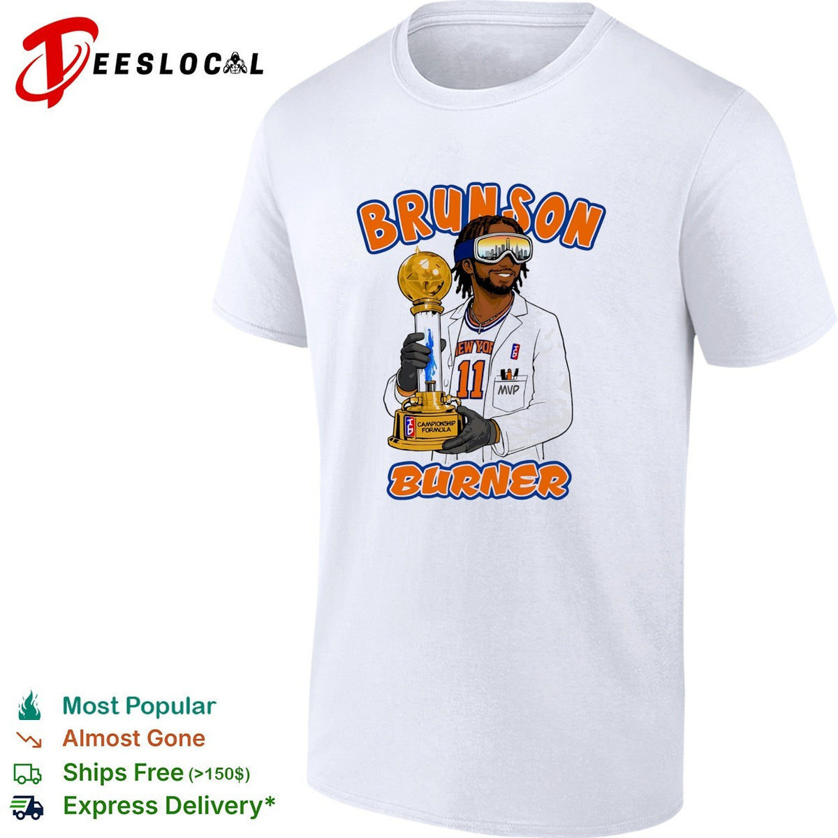 Jalen Brunson Brunson Burner NBA Finals MVP trophy cartoon caricature shirt