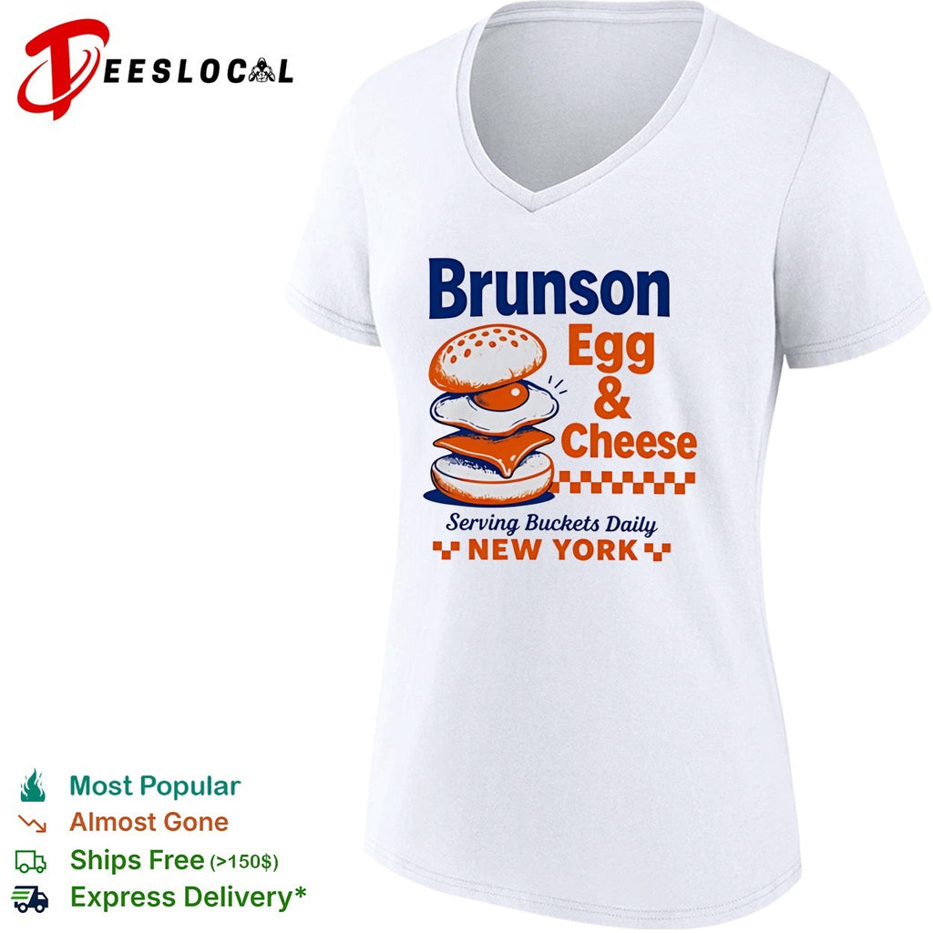 Jalen Brunson Egg and Cheese Serving Buckets Daily Vintage Basketball shirt