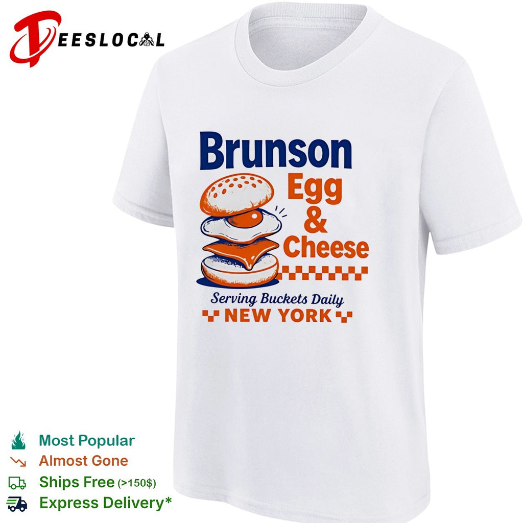 Jalen Brunson Egg and Cheese Serving Buckets Daily Vintage Basketball shirt