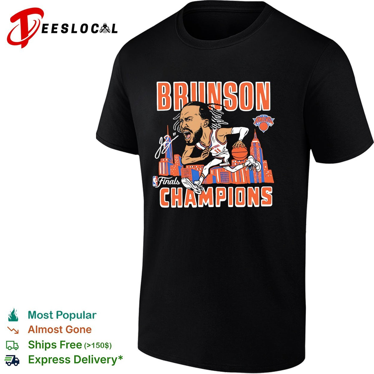Jalen Brunson Finals Champions caricature action bold art shirt