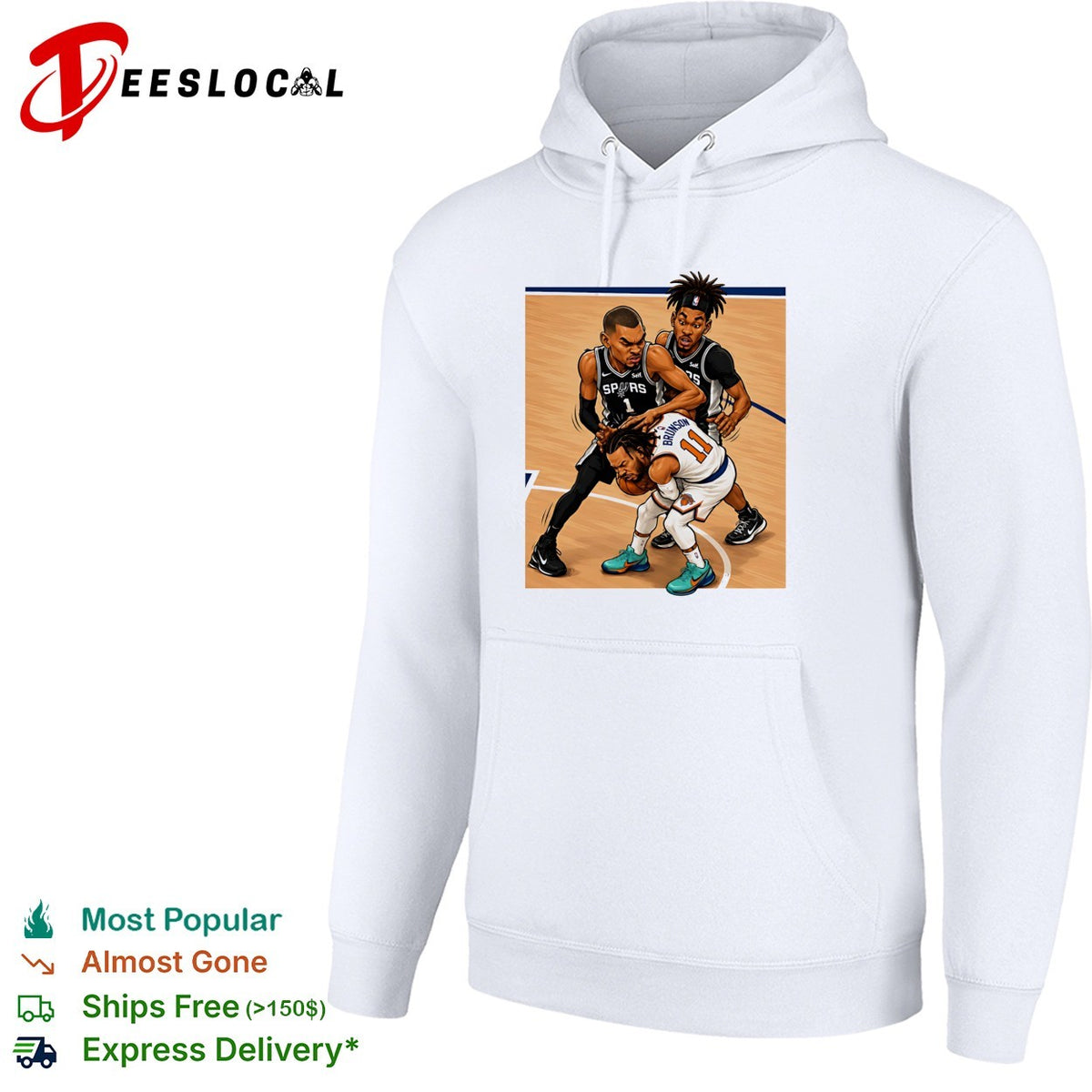Jalen Brunson Knicks vs Victor Wemby San Antonio Spurs cartoon shirt