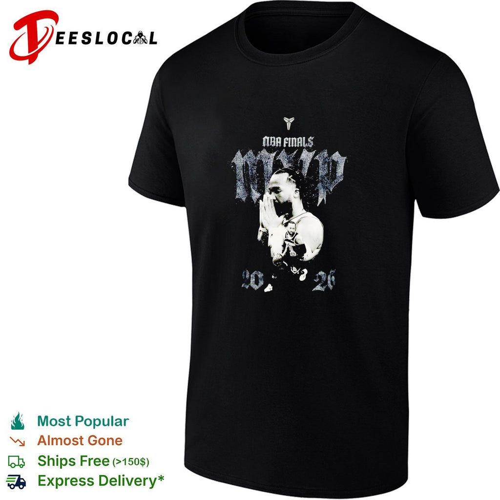 Jalen Brunson NBA Finals MVP 2026 praying hands monochrome photo poster shirt