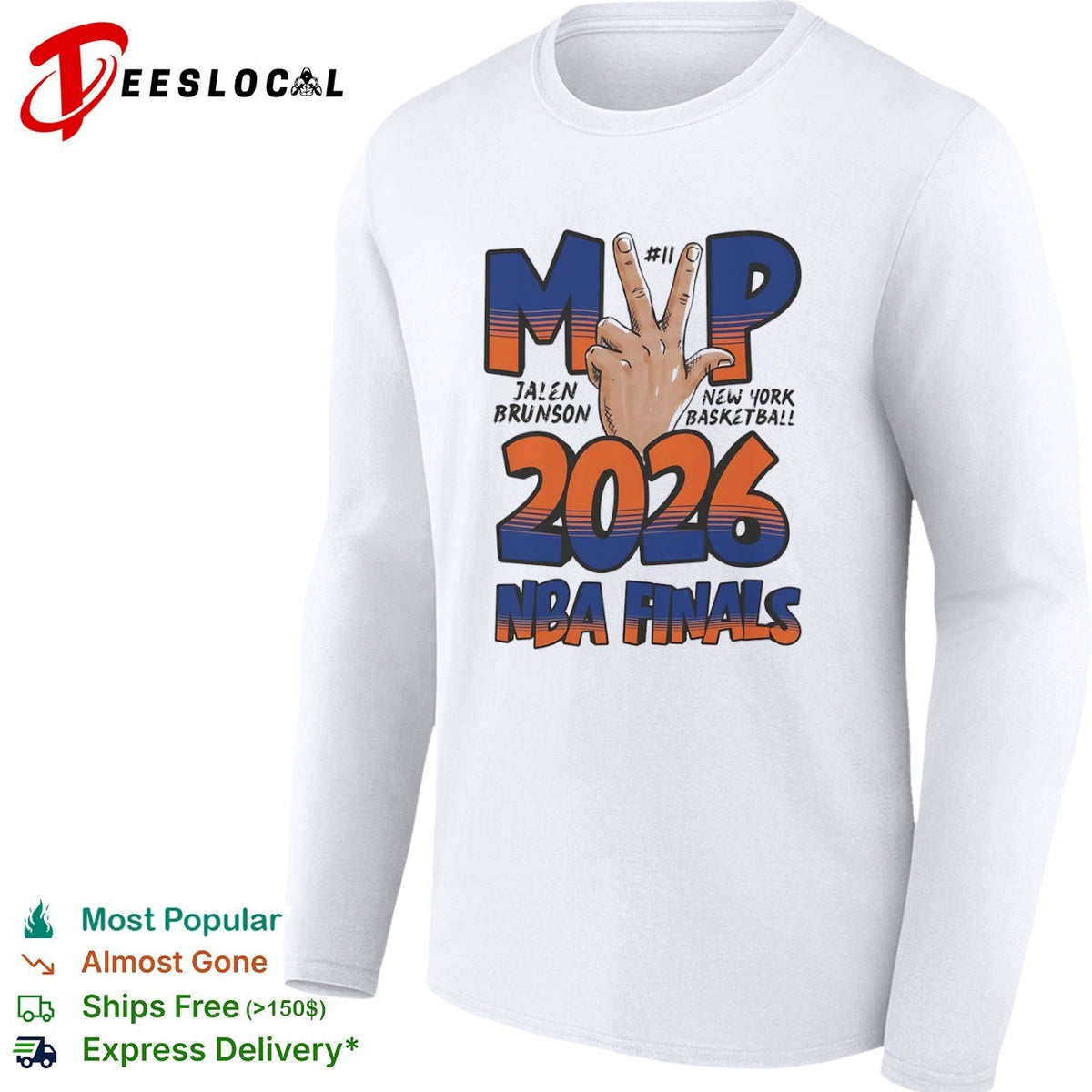 Jalen Brunson New York Basketball 2026 NBA Finals MVP 11 Hand Gesture shirt