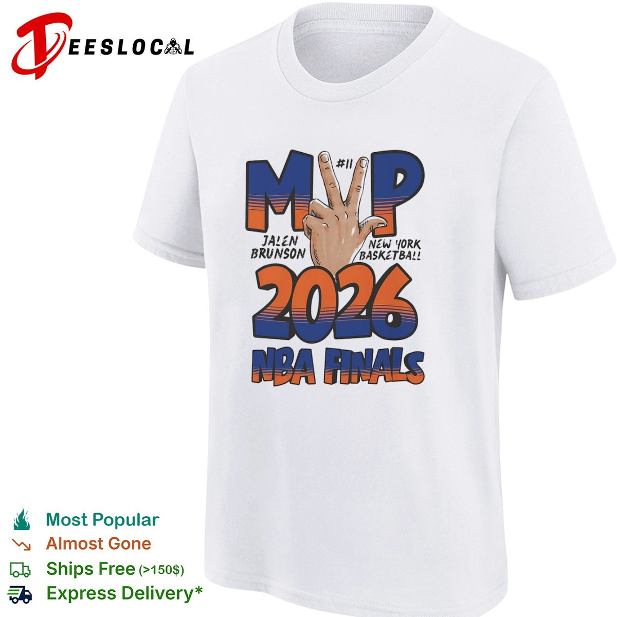 Jalen Brunson New York Basketball 2026 NBA Finals MVP 11 Hand Gesture shirt
