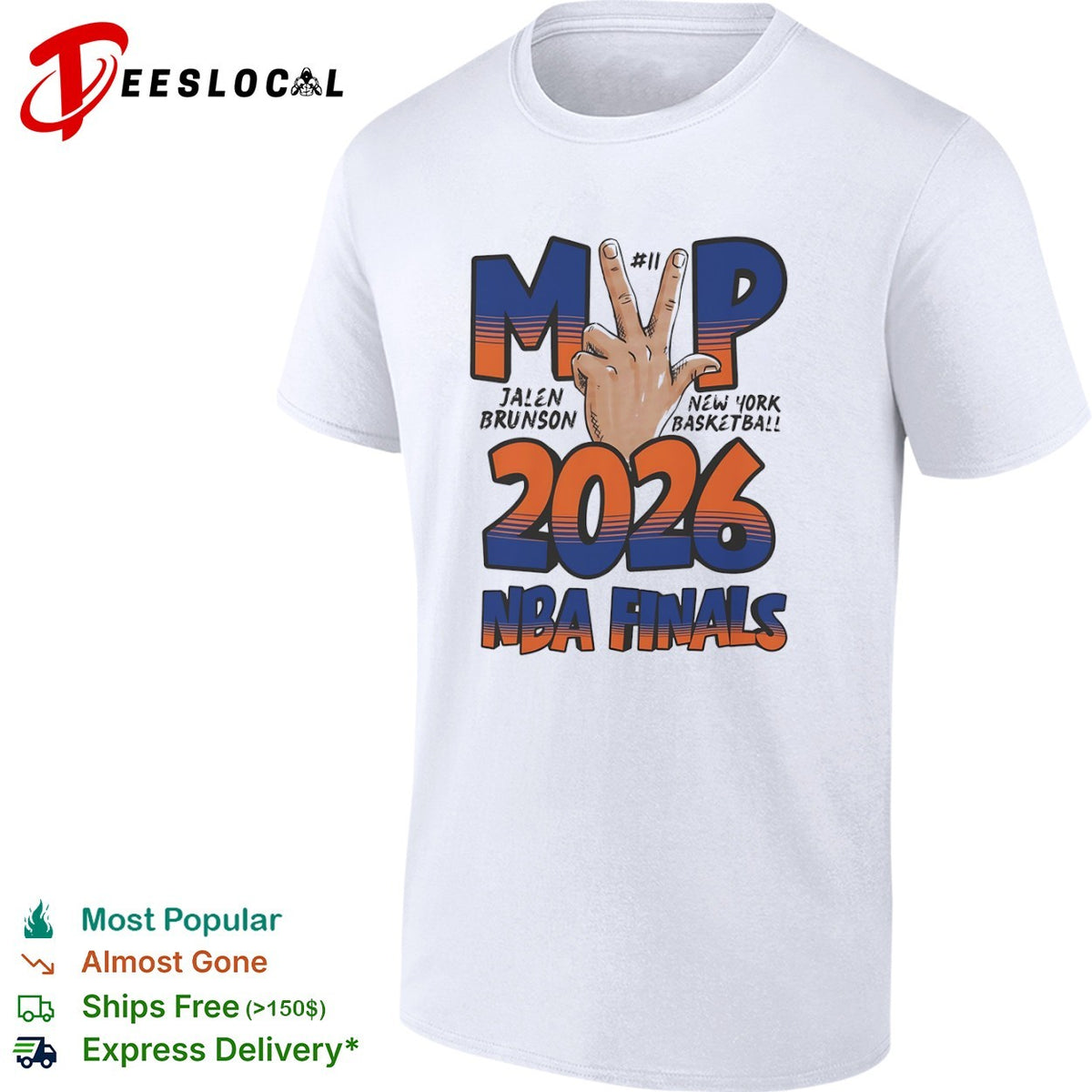 Jalen Brunson New York Basketball 2026 NBA Finals MVP 11 Hand Gesture shirt