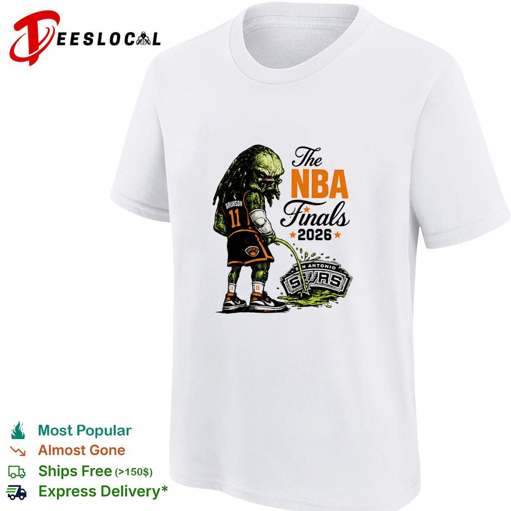 Jalen Brunson Predator Peeing On San Antonio Spurs Logo Parody Finals 2026 shirt