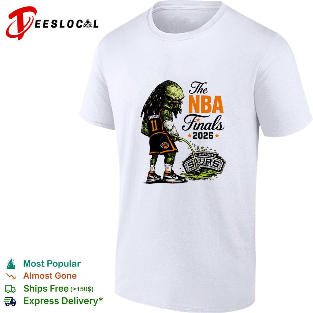 Jalen Brunson Predator Peeing On San Antonio Spurs Logo Parody Finals 2026 shirt