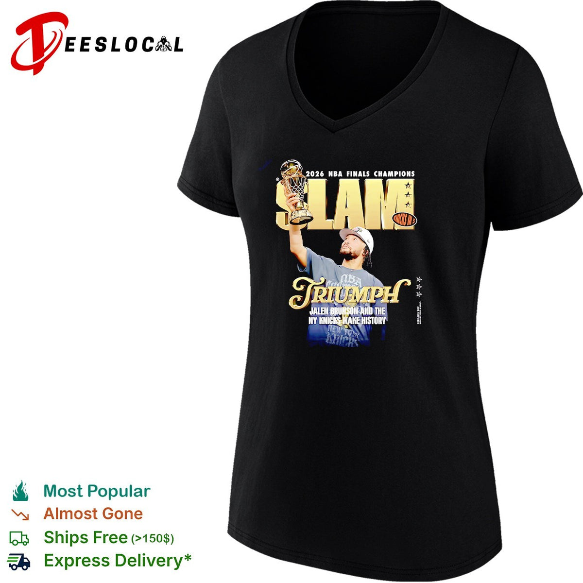 Jalen Brunson SLAM Triumph 2026 NBA Finals Champions NY Knicks made history magazine cover shirt