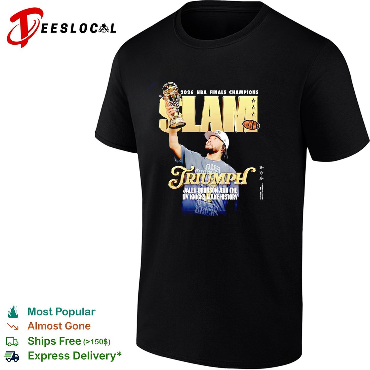 Jalen Brunson SLAM Triumph 2026 NBA Finals Champions NY Knicks made history magazine cover shirt