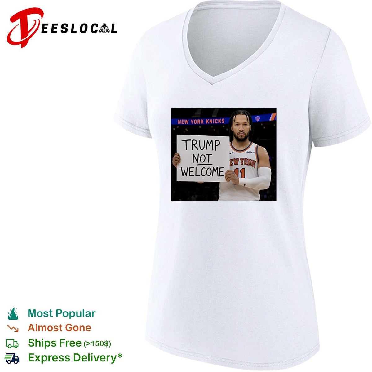 Jalen Brunson Trump Not Welcome Sign Anti Donald Trump Finals 2026 funny shirt