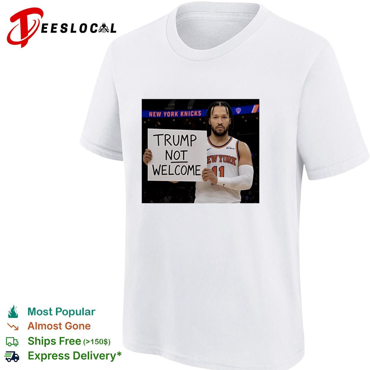 Jalen Brunson Trump Not Welcome Sign Anti Donald Trump Finals 2026 funny shirt