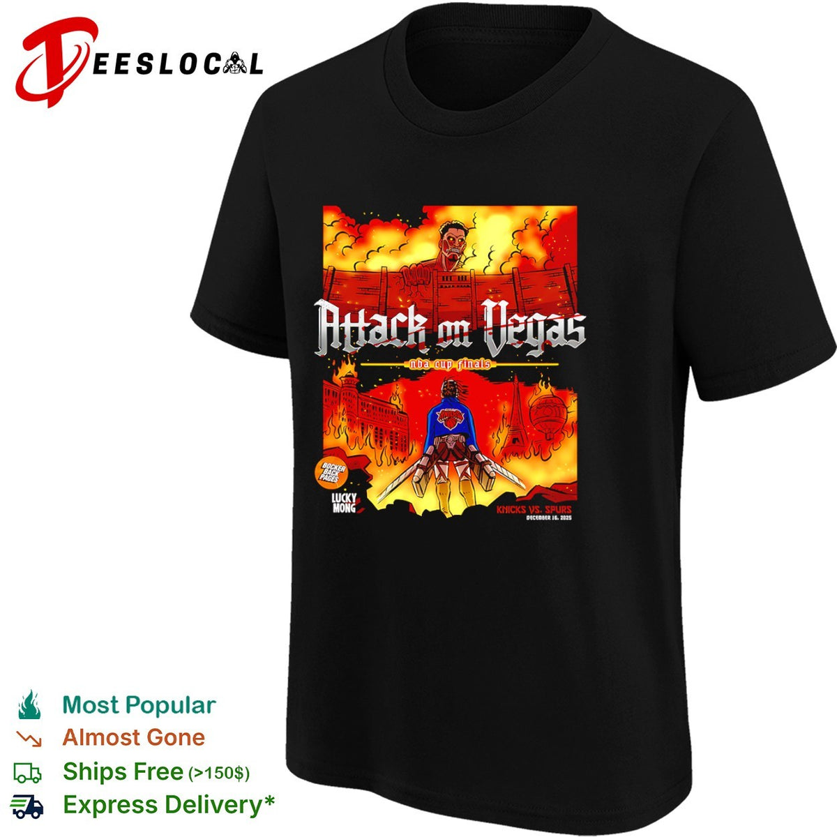 Jalen Brunson Victor Wembanyama Knicks Spurs NBA Cup Finals Attack on Vegas shirt