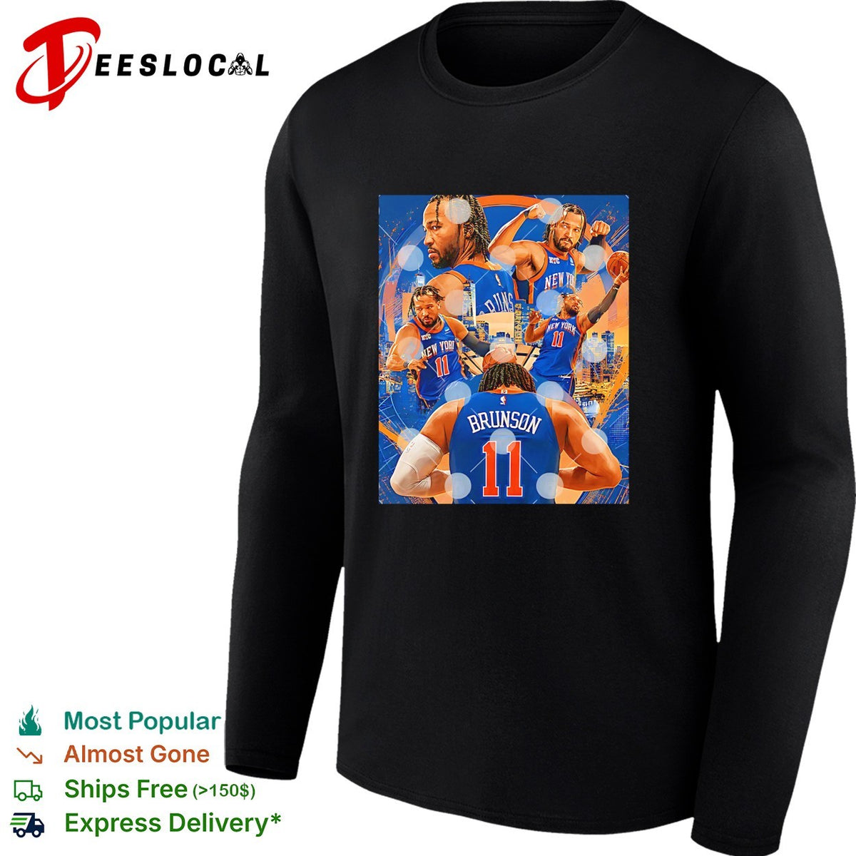 Jalen Brunson number 11 action collage mosaic portrait shirt