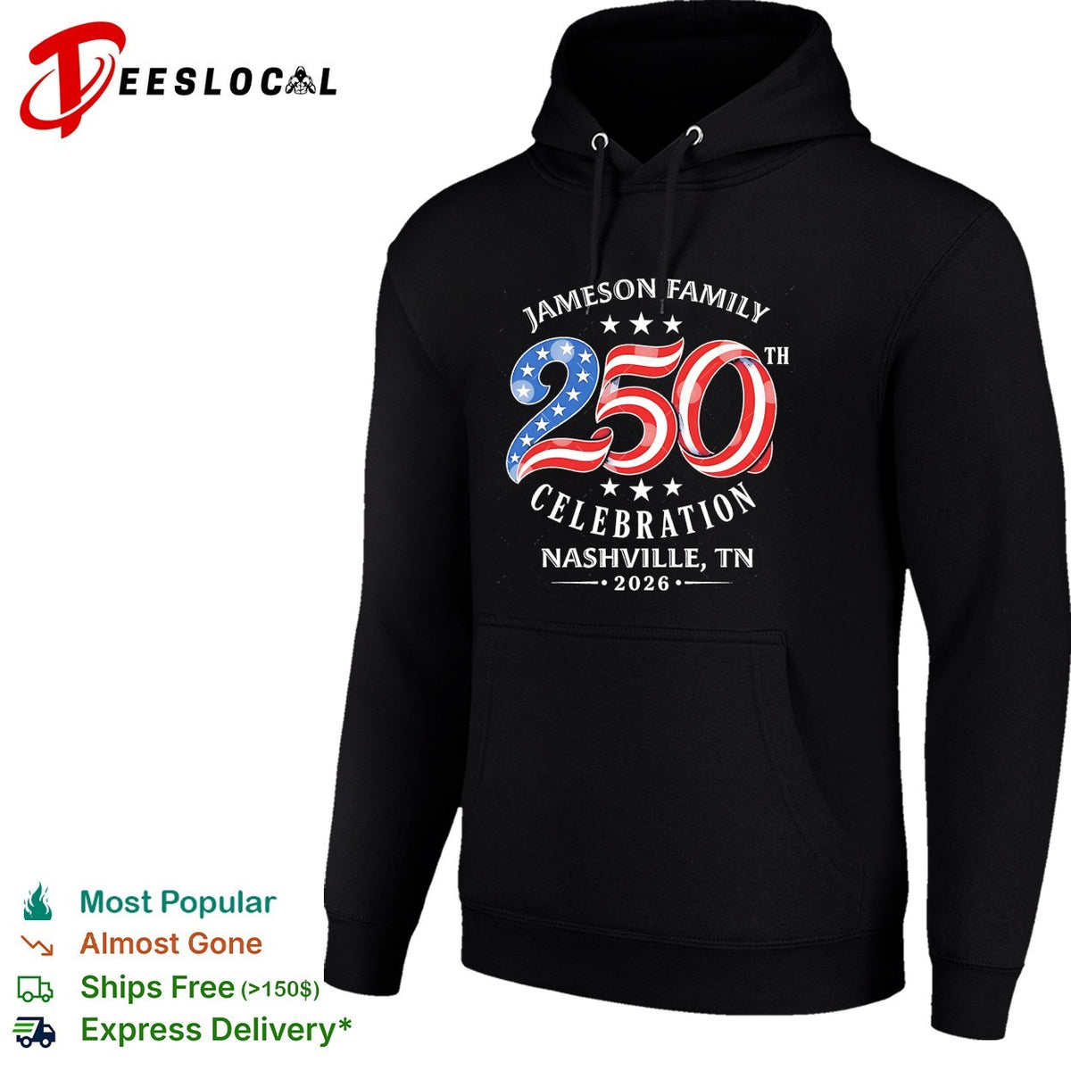 Jameson family 250th celebration Nashville TN 2026 patriotic shirt