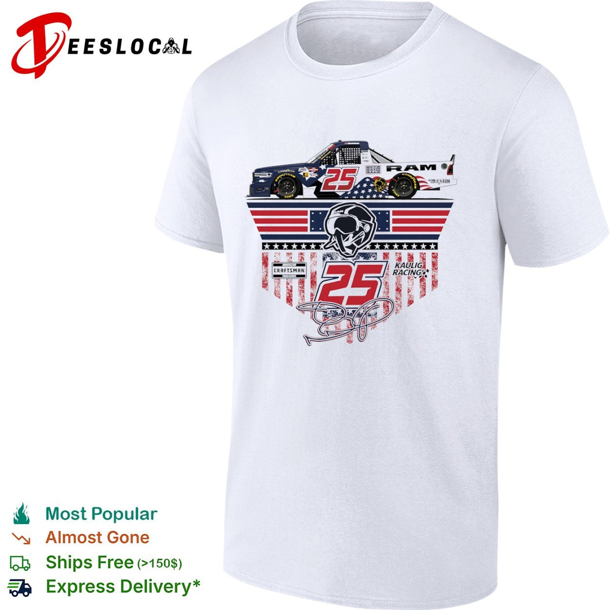 Jamie McMurray NASCAR Craftsman Truck Series Kauling Racing 25 Ram USO shirt