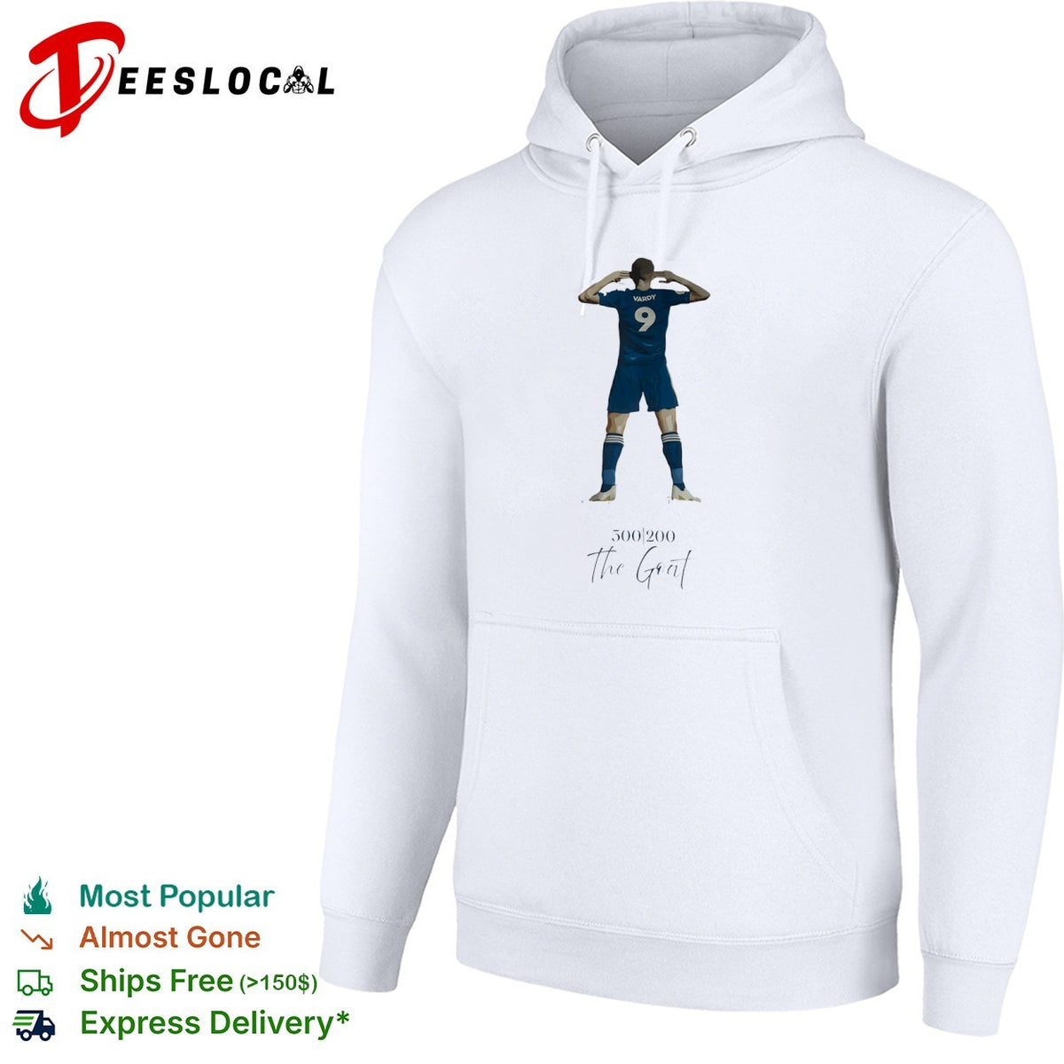 Jamie Vardy Leicester City Premier League 500 200 the goat shirt