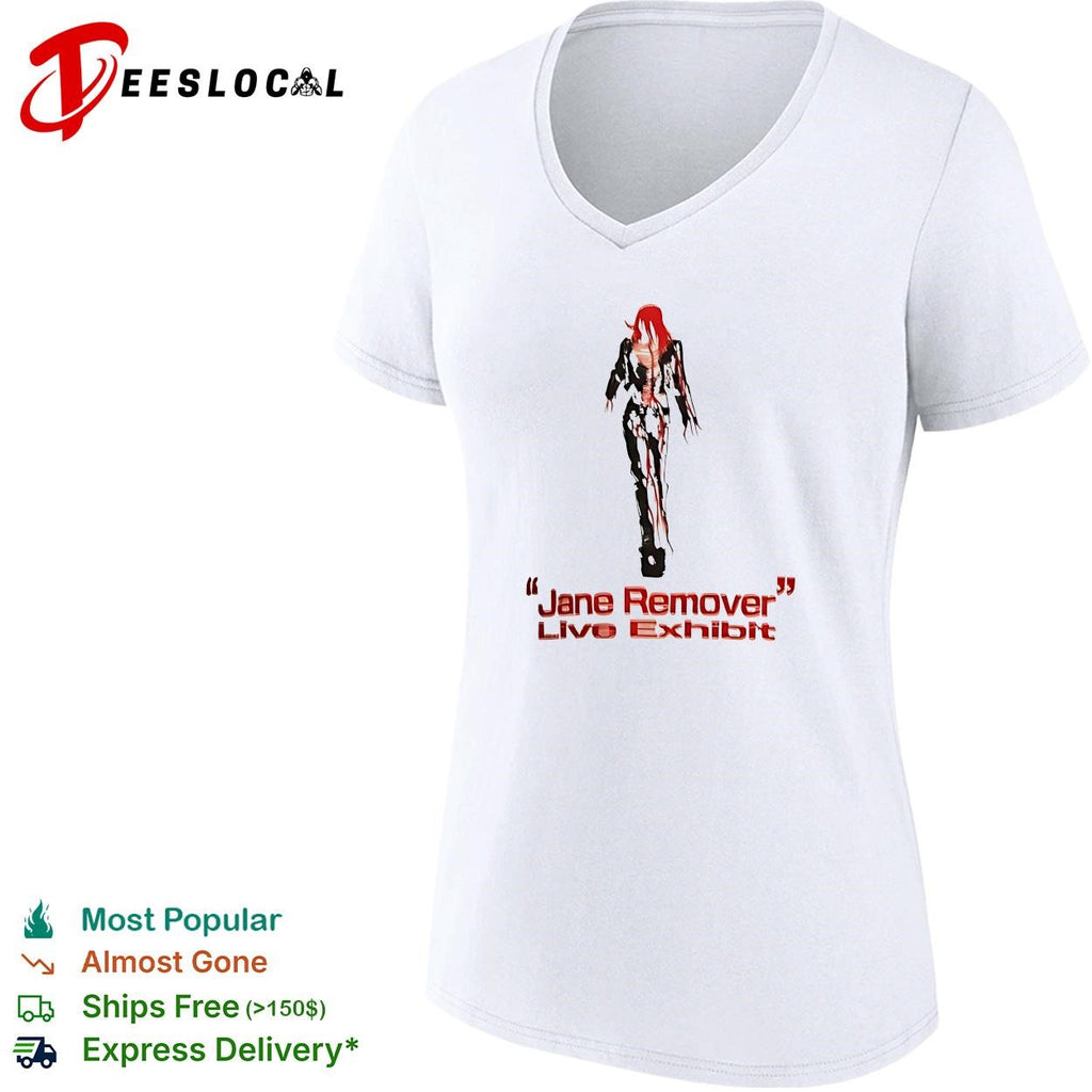Jane Remover live exhibit red skeleton figure walking illustration poster shirt