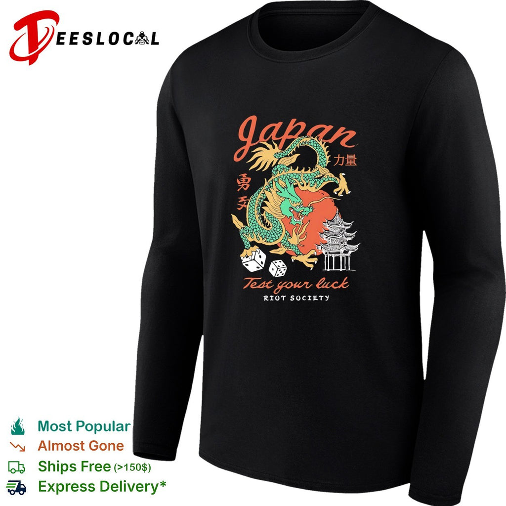 Japan dragon test your luck dice pagoda art shirt