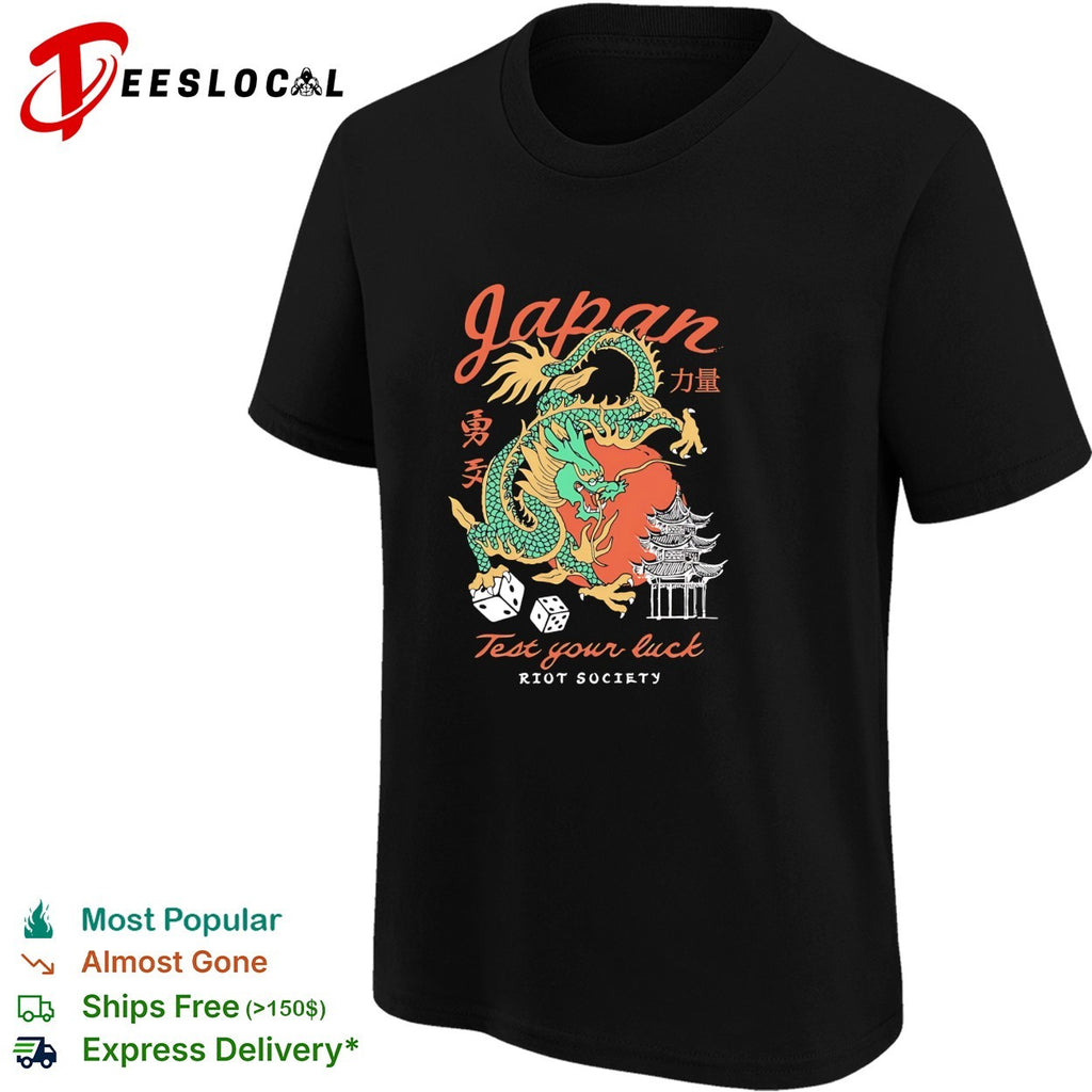 Japan dragon test your luck dice pagoda art shirt