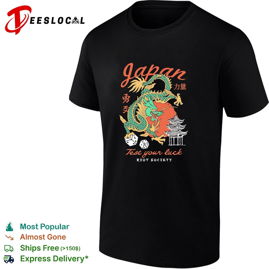 Japan dragon test your luck dice pagoda art shirt