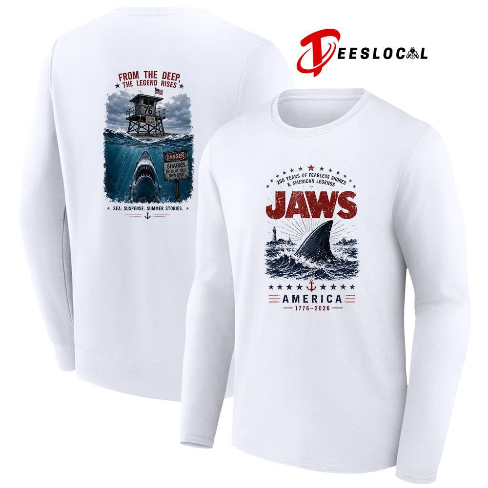 Jaws 250 years of fearless shores and American legends from the deep the legend rises shirt