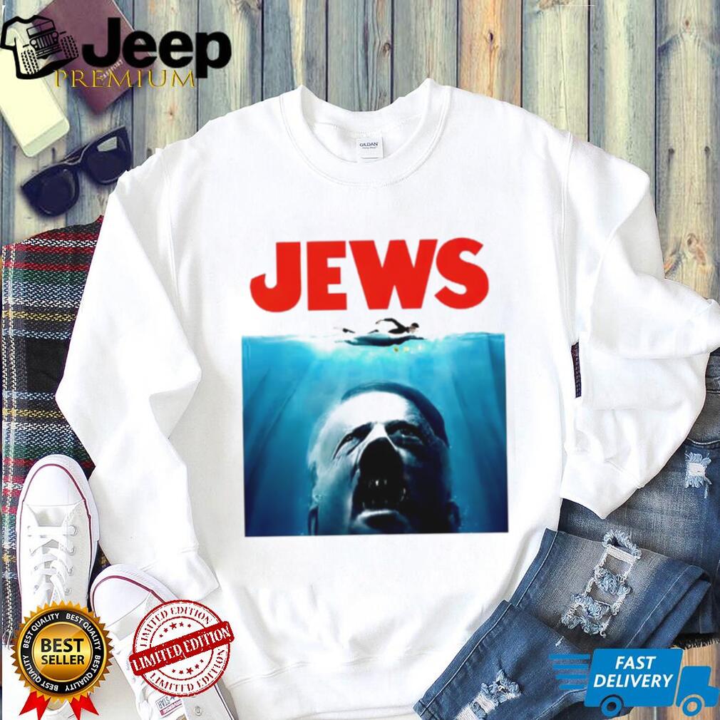 Jaws Parody Jews Hitler Movie Poster Satire T Shirt