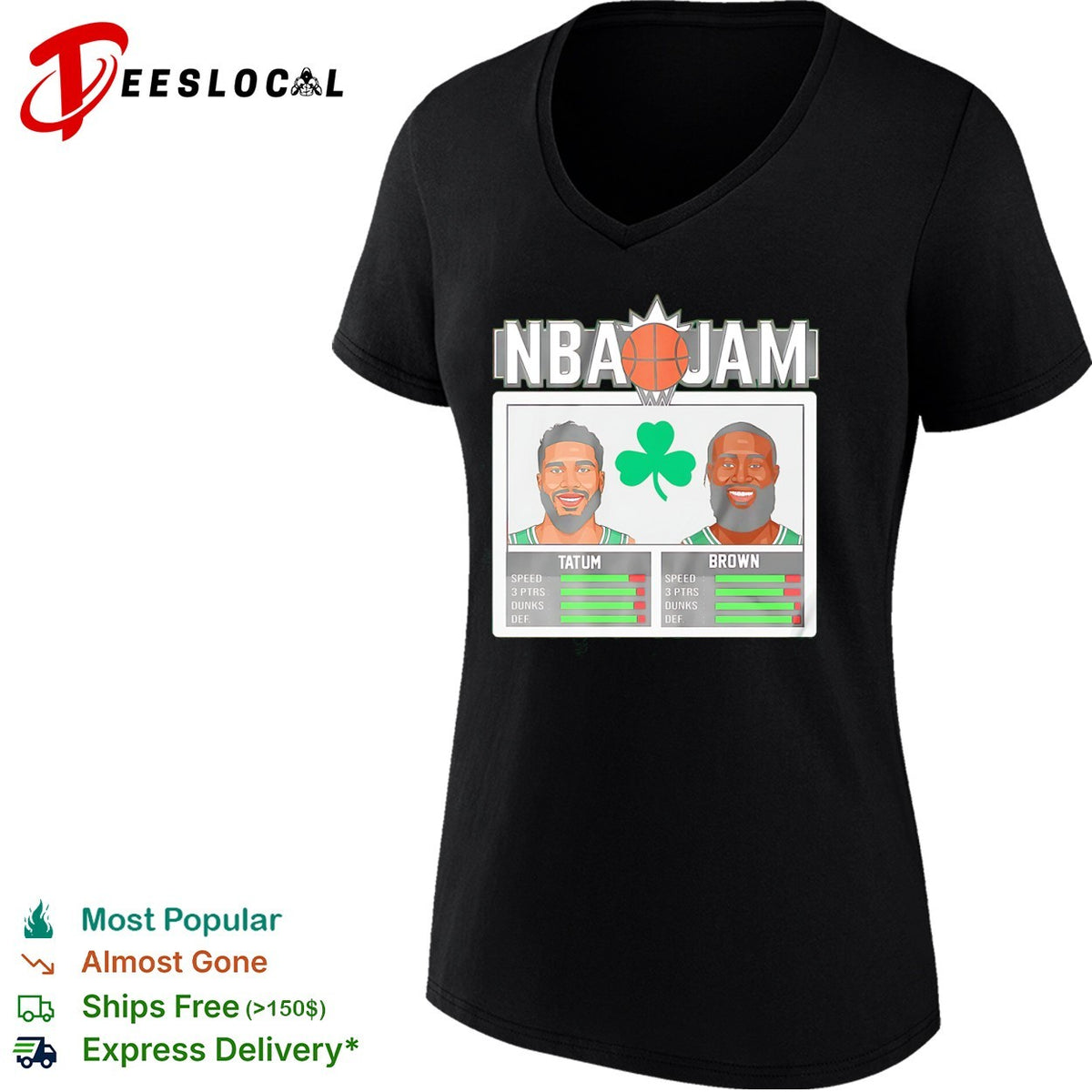 Jayson Tatum and Jaylen Brown Boston Celtics NBA Jam basketball shirt