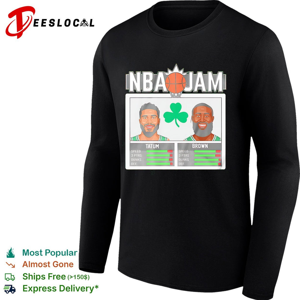 Jayson Tatum and Jaylen Brown Boston Celtics NBA Jam basketball shirt