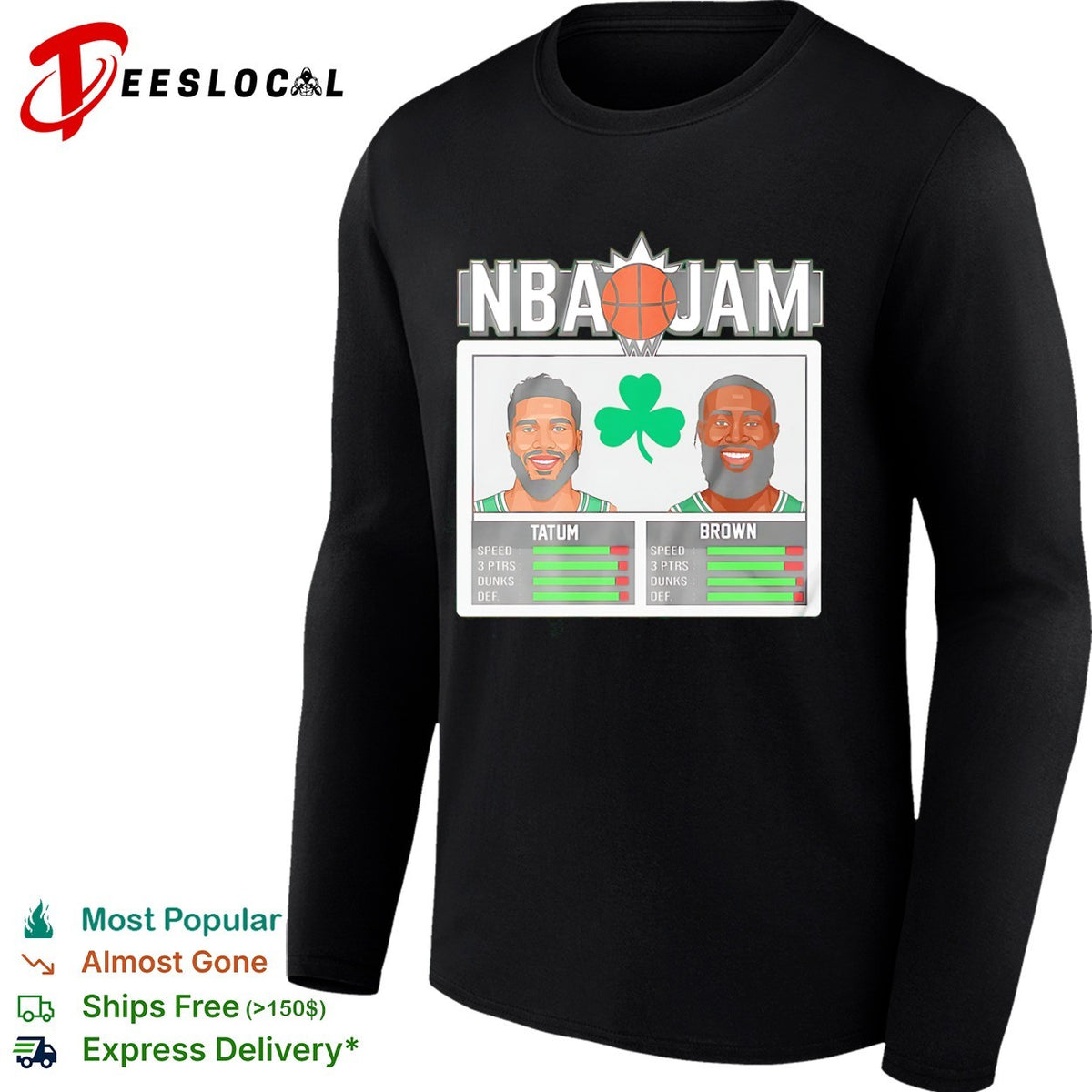 Jayson Tatum and Jaylen Brown Boston Celtics NBA Jam basketball shirt