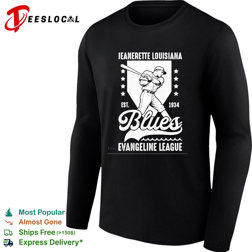 Jeanerette Louisiana Blues Evangeline League est 1934 vintage baseball distressed art shirt