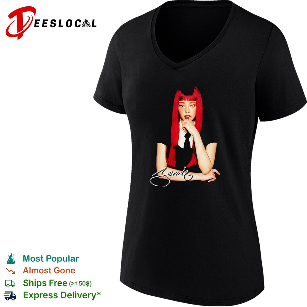 Jennie Blackpink Jennie signature portrait aesthetic Kpop music idol shirt
