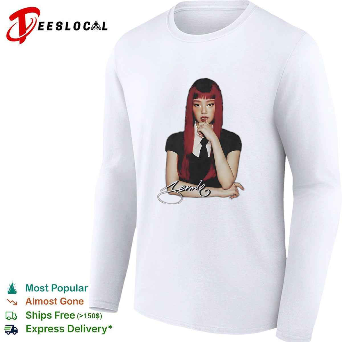 Jennie Kim Blackpink Signature Logo Jennie Blackpink Kpop Idol Fan Art Shirt