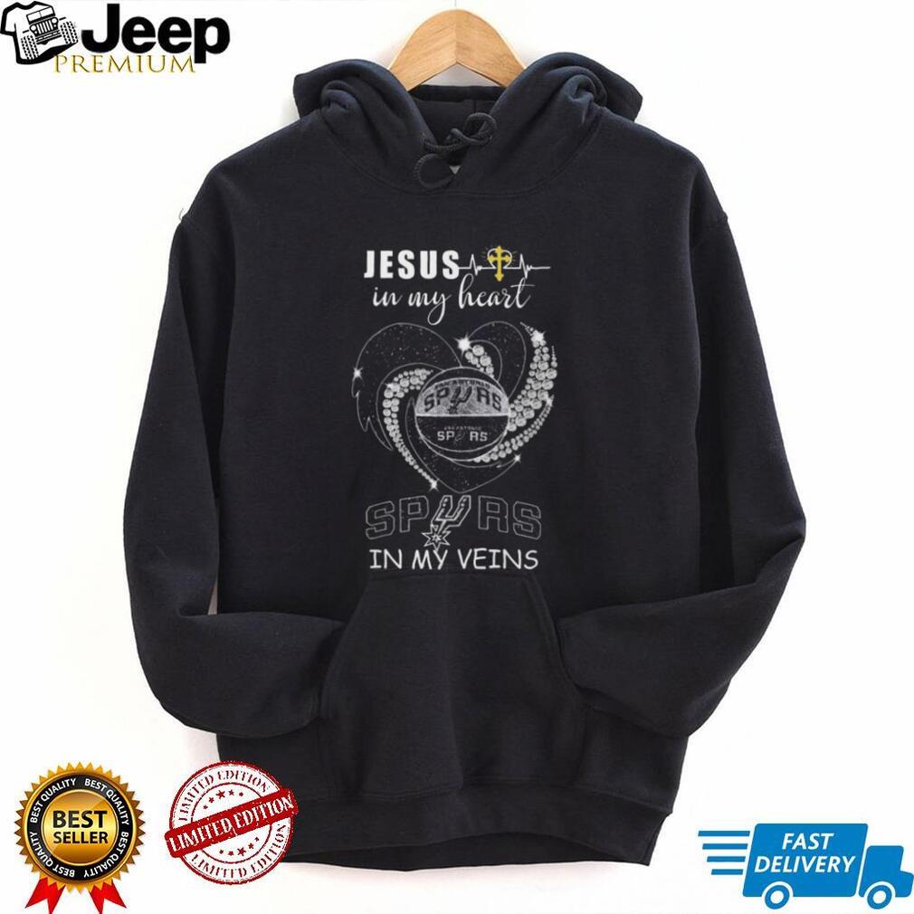Jesus In My Heart Spurs In My Veins San Antonio Basketball Fan T Shirt