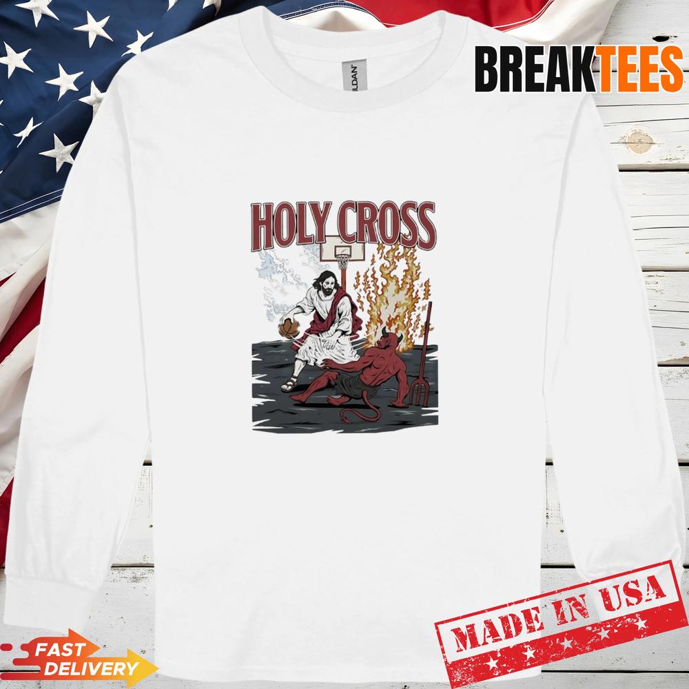 Jesus vs Devil Holy Cross Basketball T-Shirt