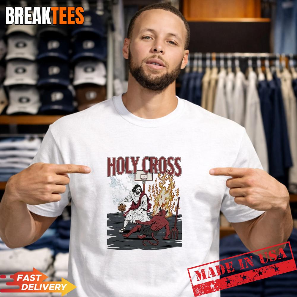 Jesus vs Devil Holy Cross Basketball T-Shirt