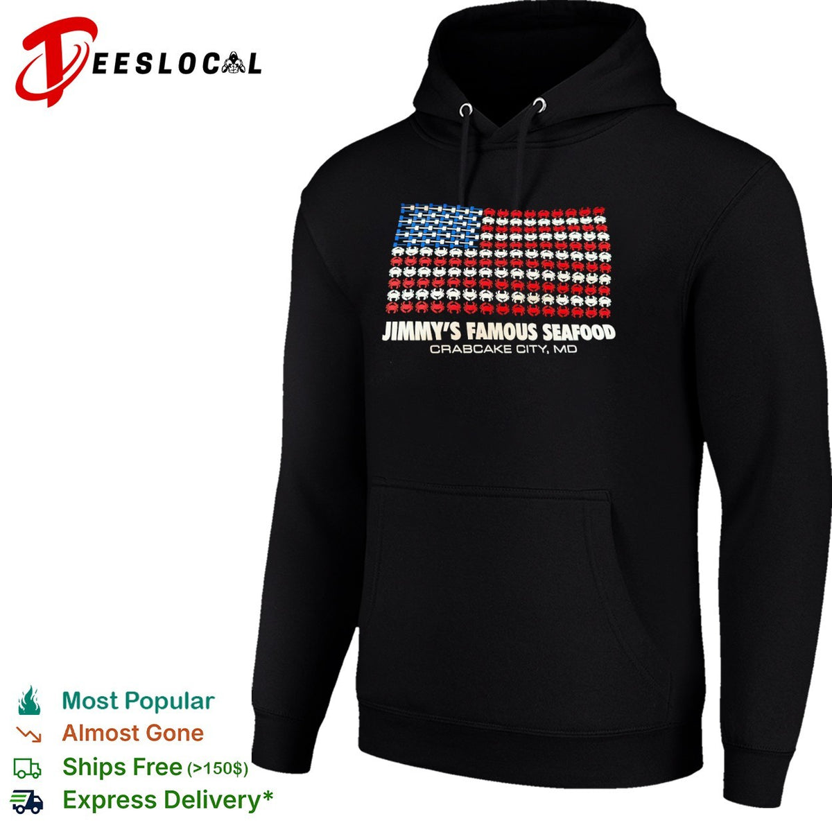 Jimmy’s Famous Seafood Crabcake City MD American Flag shirt