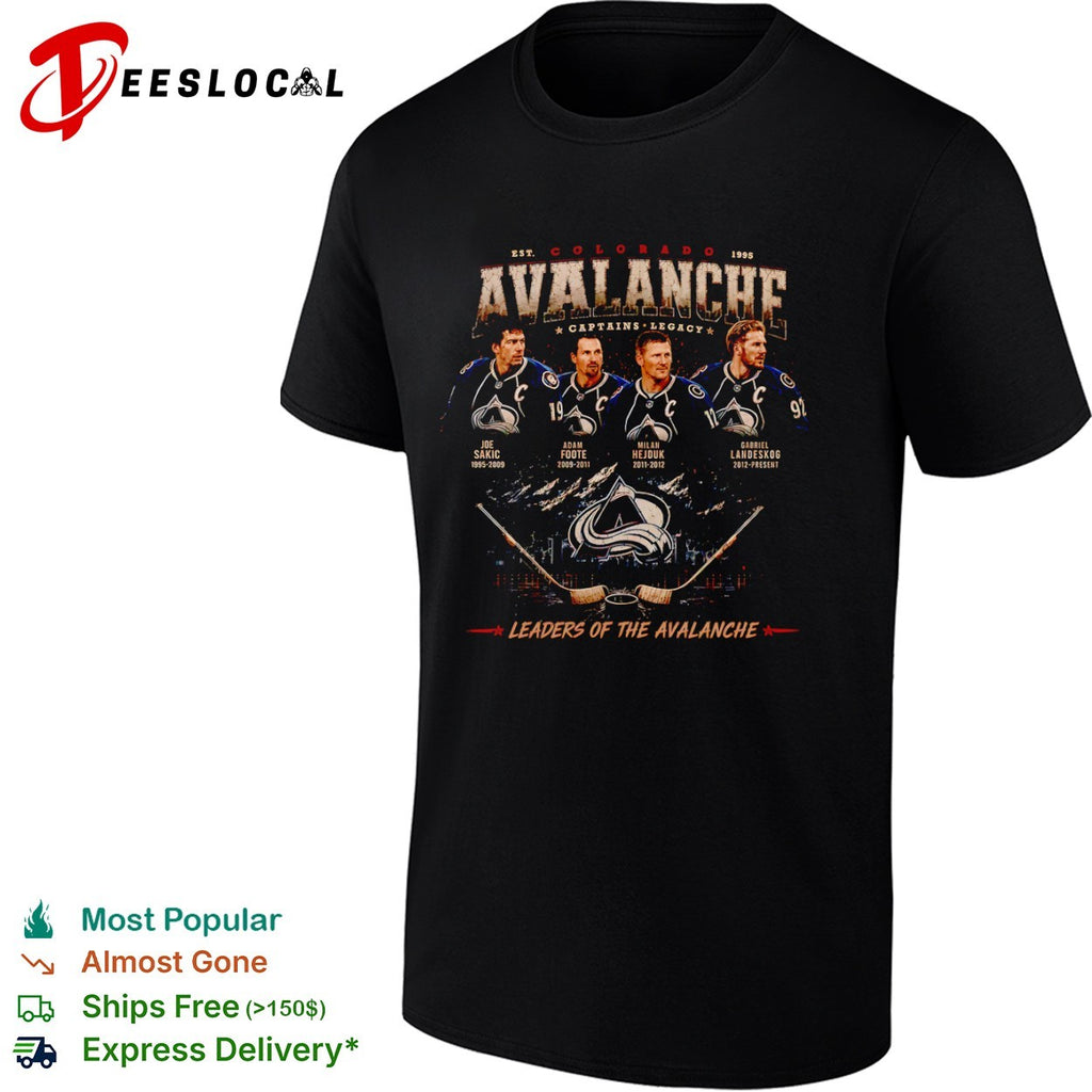 Joe Sakic Adam Foote Milan Hejduk Gabriel Landeskog Colorado Avalanche NHL shirt
