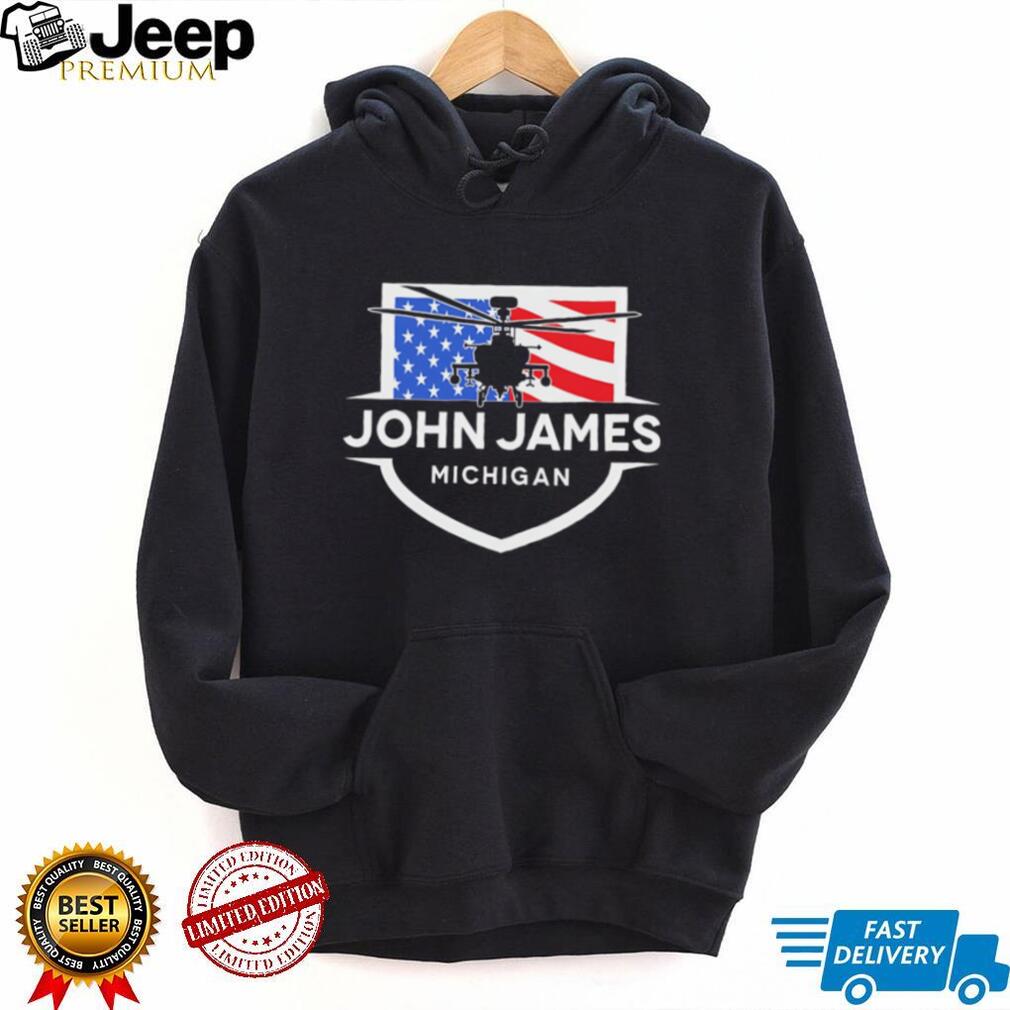 John James Michigan Helicopter Veteran T Shirt