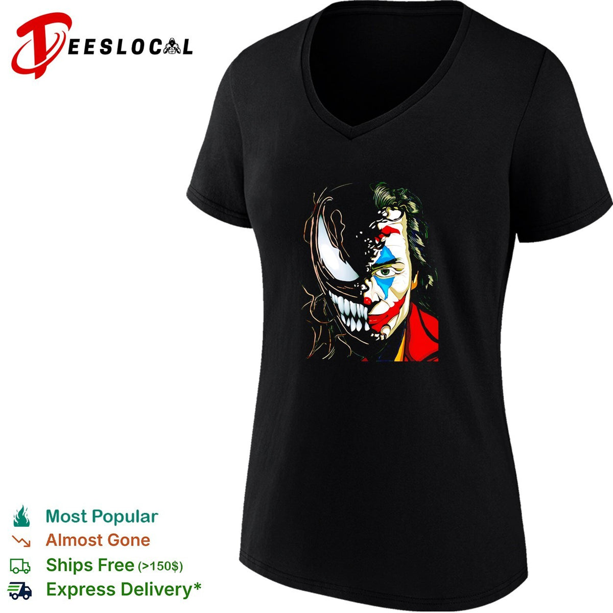Joker and Venom half face shirt