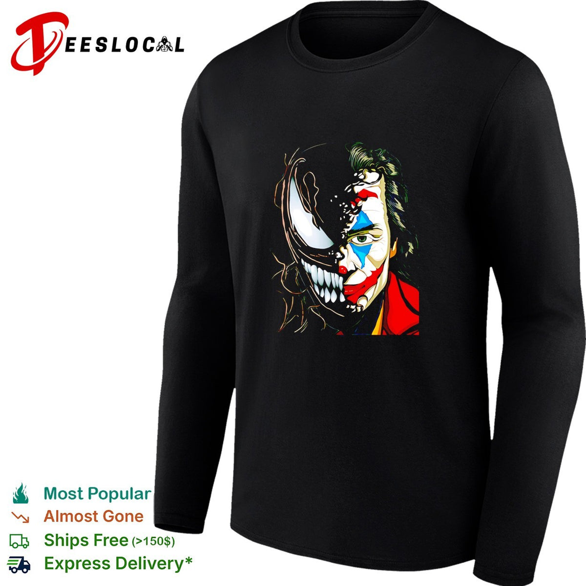 Joker and Venom half face shirt