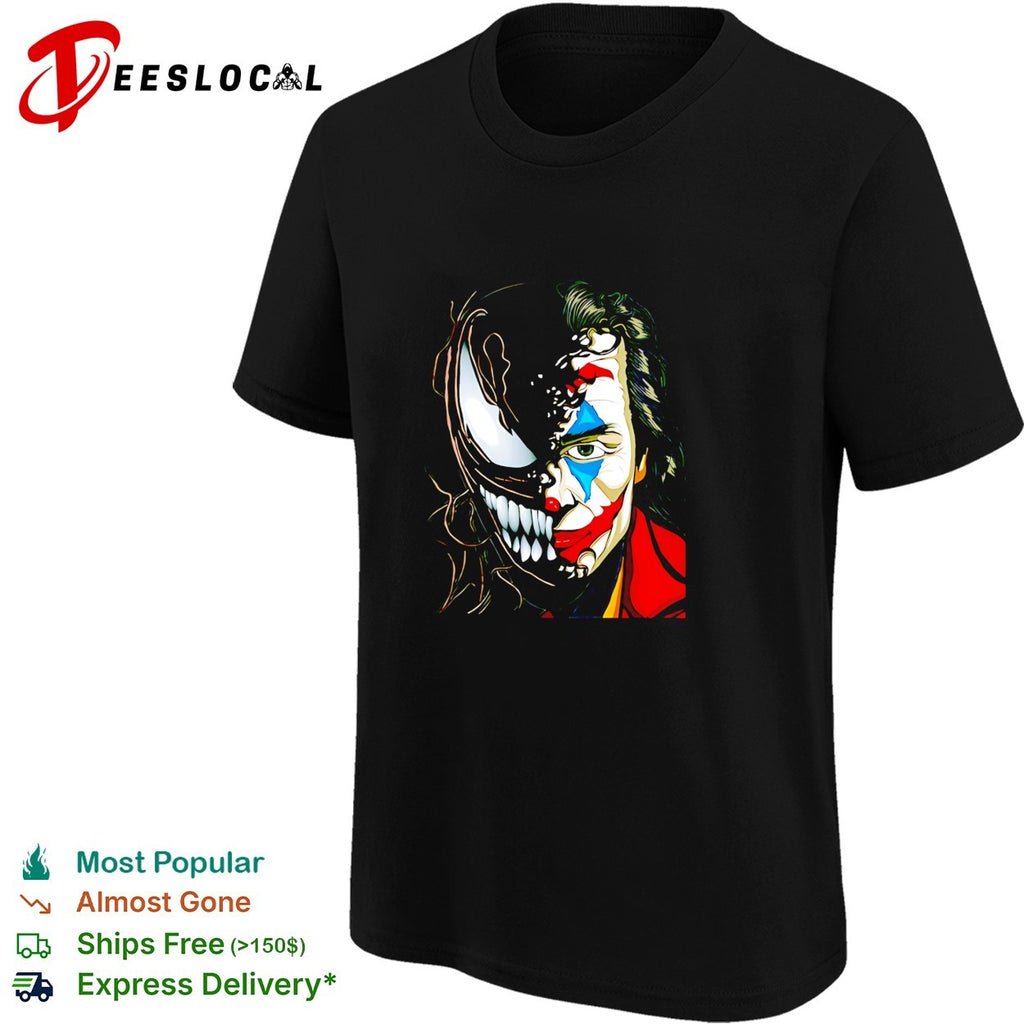 Joker and Venom half face shirt